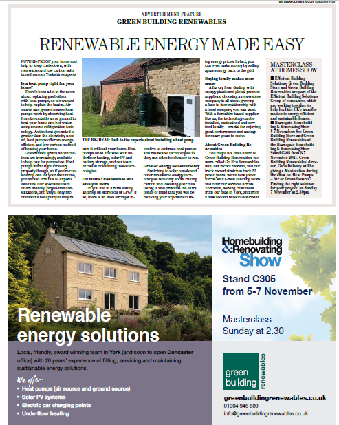Green Building Renewables in Yorkshire Post