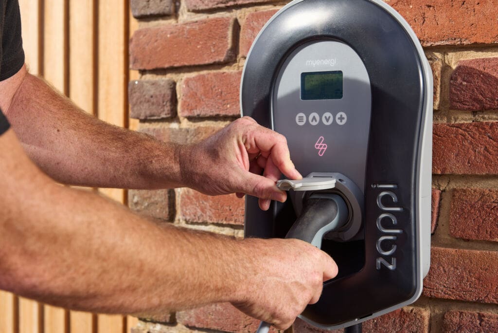Green Building Renewables EV charger installation.