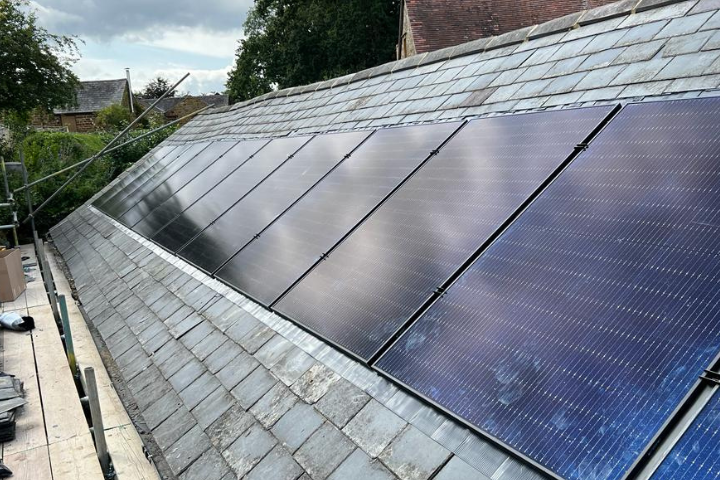 Barn with solar panels 